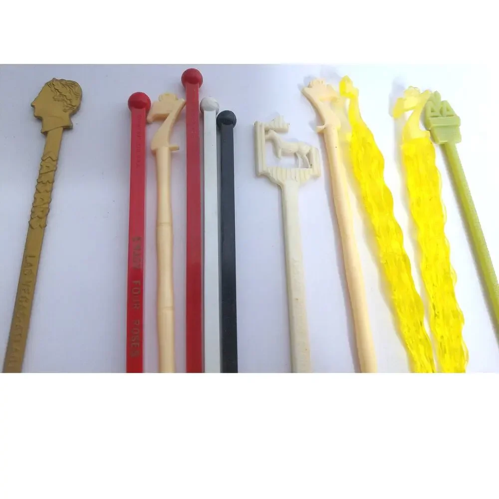 Vintage Stirrers American Airlines Seagrams Caesars Montes Glass Set of 19
